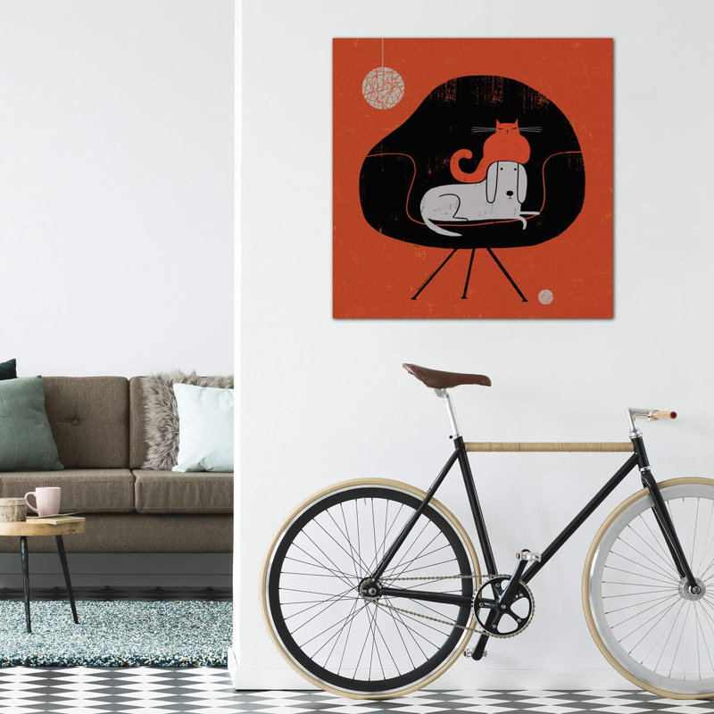 «Retro Nap» par Terry Runyan - impression, Toile tendue, Pas de tapis, H 48 po x l 48 po x 1,5 po