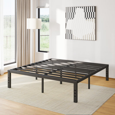 Steel Bed with 35mm Thickened Metal Tubes & 14-inch High Legs - Sturdy Durable Support for Kids, Teens, Adults - Underbed Storage Space, Noise-Free As