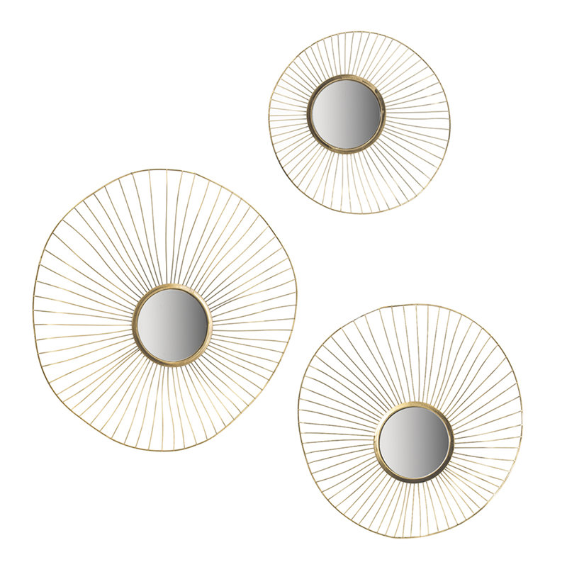 Ensemble de 3 miroirs muraux abstraits