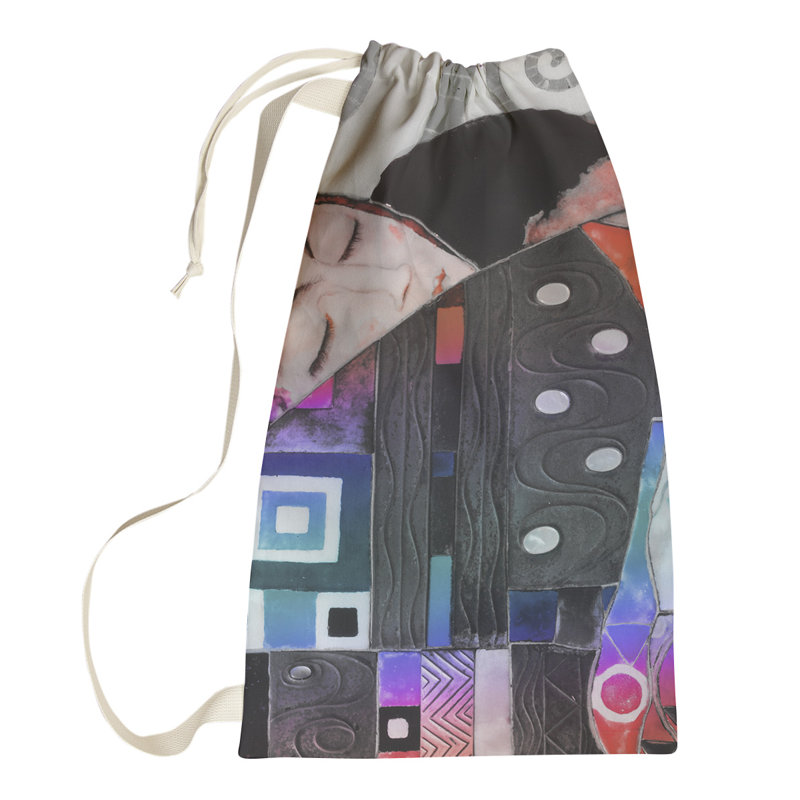 Fabric Laundry Bag with Handles, Small ( 64" H x 20" W x 1.5" D), Red/Blue