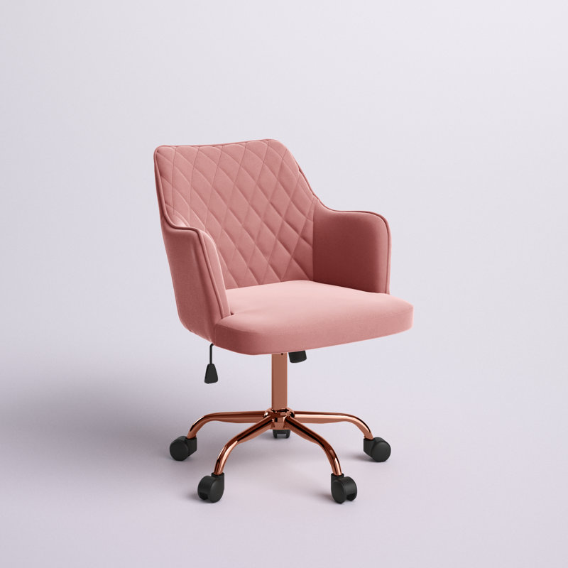 Chaise de travail Sekani, Rose, Or rose