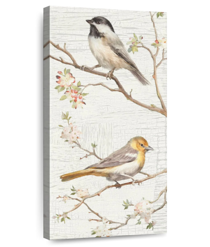 Oiseaux rétro II, H 24 po x l 12 po