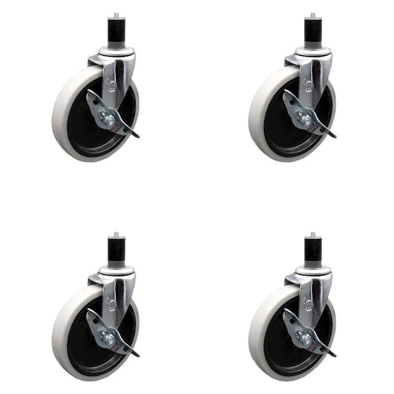 Thermoplastic Caster with Brake