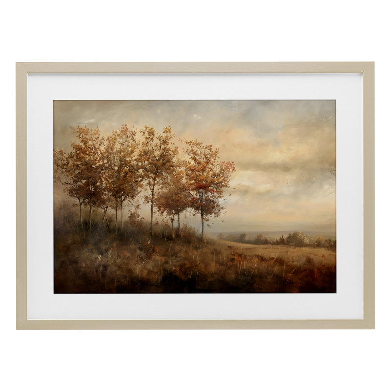 Vaste paysage d'automne, reproduction sous verre, conception par Creative Studio, Cadre de récolte en pin, H 14 po x l 20 po