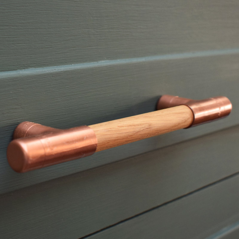 Copper Handle With Oak T-Shaped
