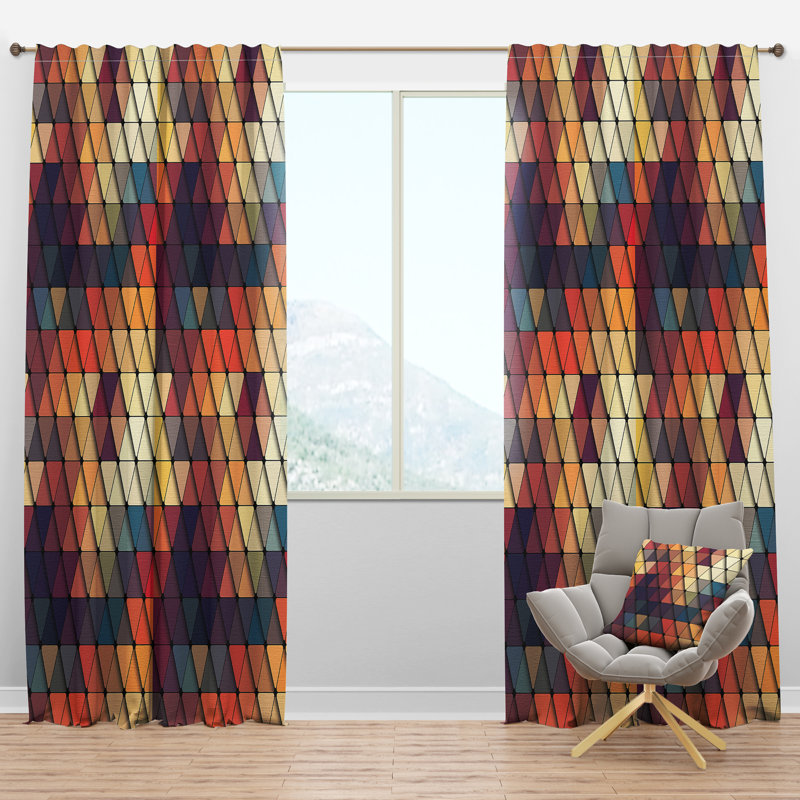 Panneau de rideau simple semi-diaphane avec passe-tringle 3D, l 52 po x L 120 po
