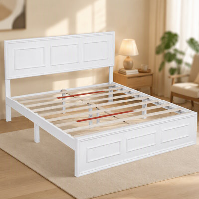 Platform Bed with Adjustable Height Headboard