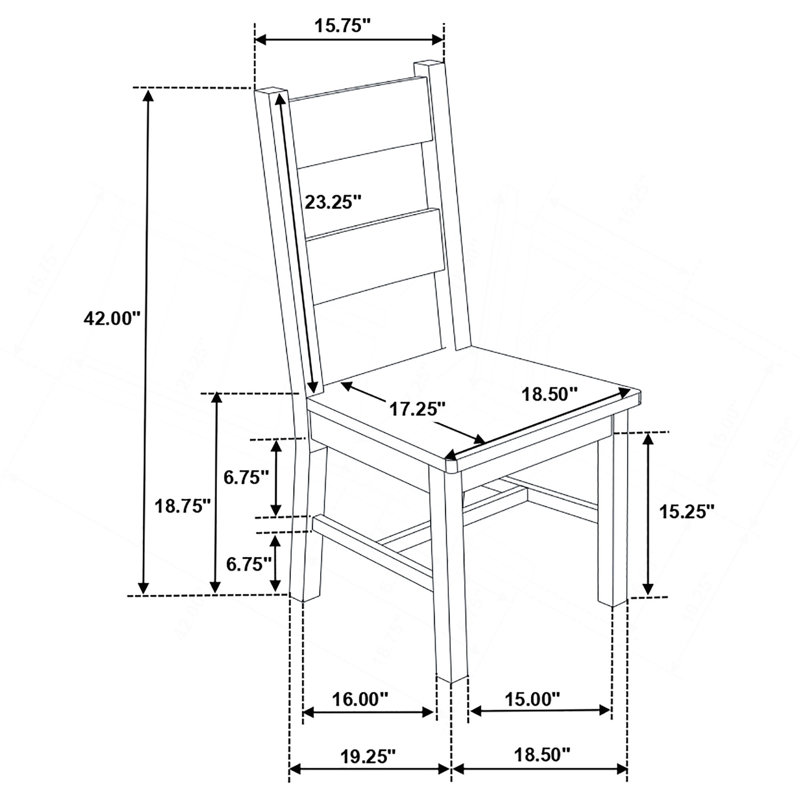 Ensemble de table de salle à manger rustique brun doré, 7 pièces : table, 6 chaises