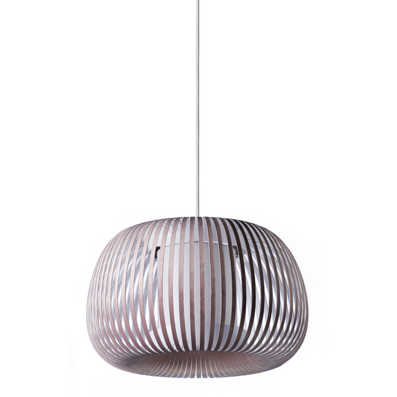Luminaire suspendu sphérique unique à 1 lumière Ova, Frêne