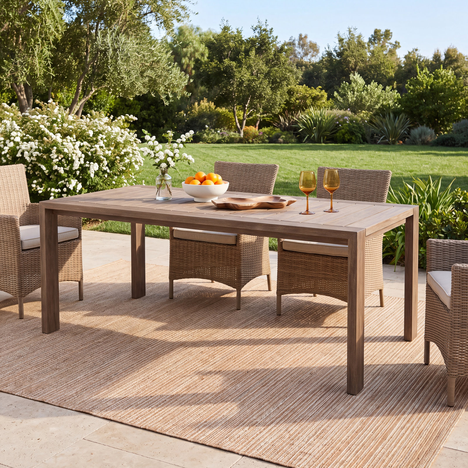 Brittant 82'' Wood Outdoor Dining Table