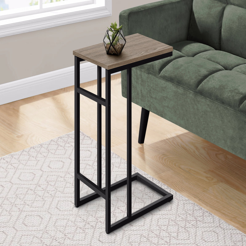 Table d'appoint, en forme de C, bout, côté, contemporain, moderne, Brun