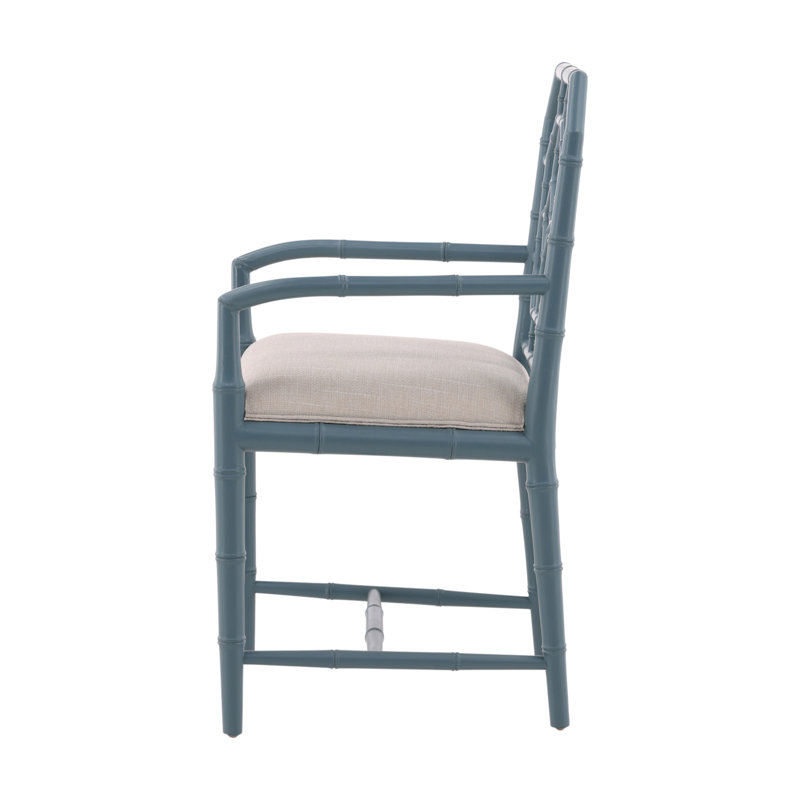 Furniture Classics Light Blue Mahogany Bamboo Arm Chair