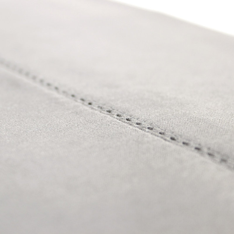 Brina Egyptian Cotton Sateen Sheet Set, Full Sheet Set with 2 Pillowcases, Light Gray