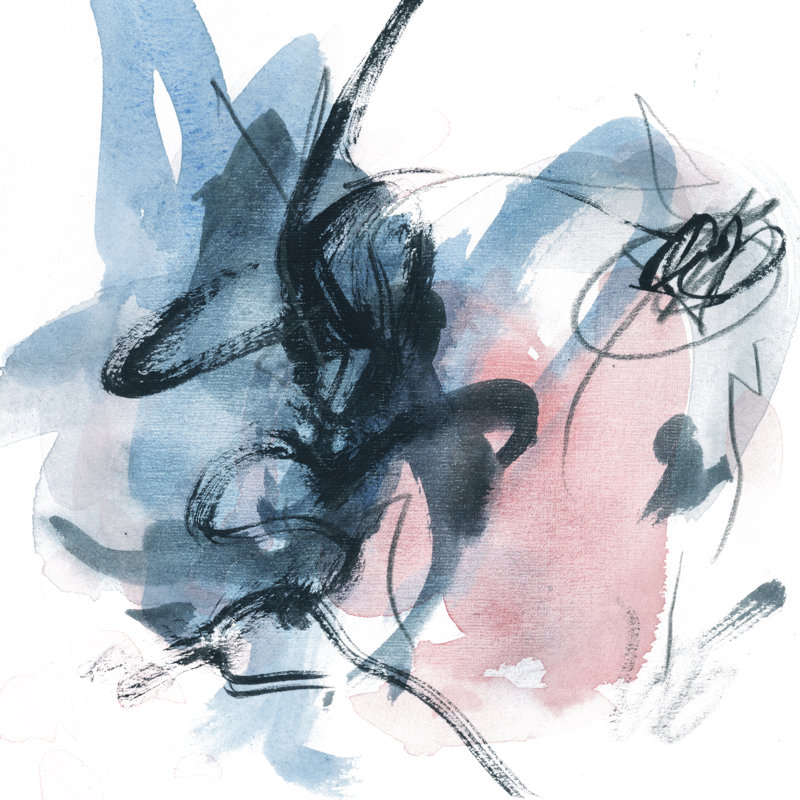 Abstracted Blues III by Melissa Wang - Wrapped Canvas Painting, 51cm H x 51cm W