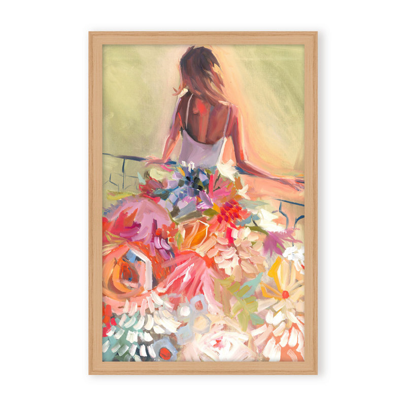Nature Inspired Blossom Reverie: The Enigmatic Backdrop, 30" H x 24" W x 2.375" D, Framed Canvas, Gold