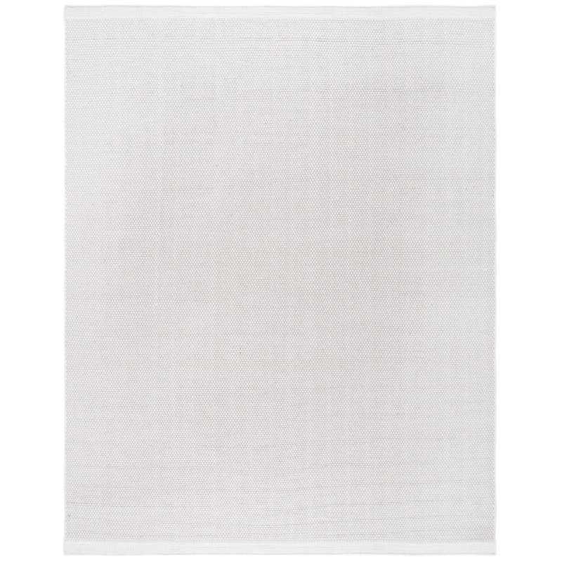 Tosia Hand Woven Wool/Cotton Solid Color Rug in Ivory, Rectangle 8' x 10'