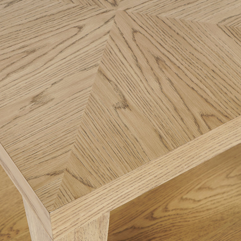 Table de bout carrée contemporaine avec tablette ouverte Nicci Lofland, Bois naturel