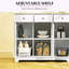 Buffet avec tablettes et rangement réglables, blanc
