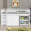 Lit mezzanine simple avec tiroir intégré, étagère et bureau rétractable-311722460