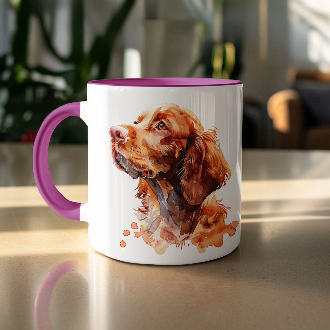 Watercolor Basset Hound Design 11oz Coffee Mug