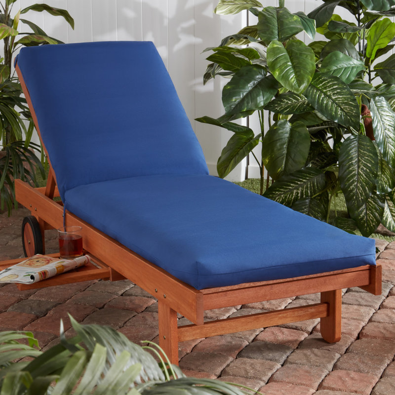 Outdoor Chaise Lounge Chair Cushion, Marine Blue