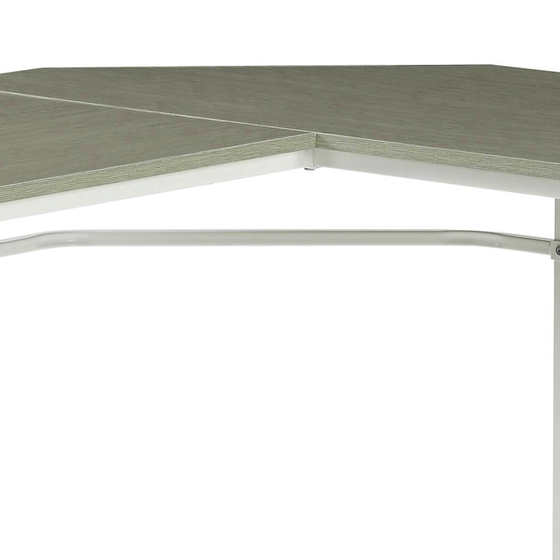 Bureau d'ordinateur en L gris et blanc