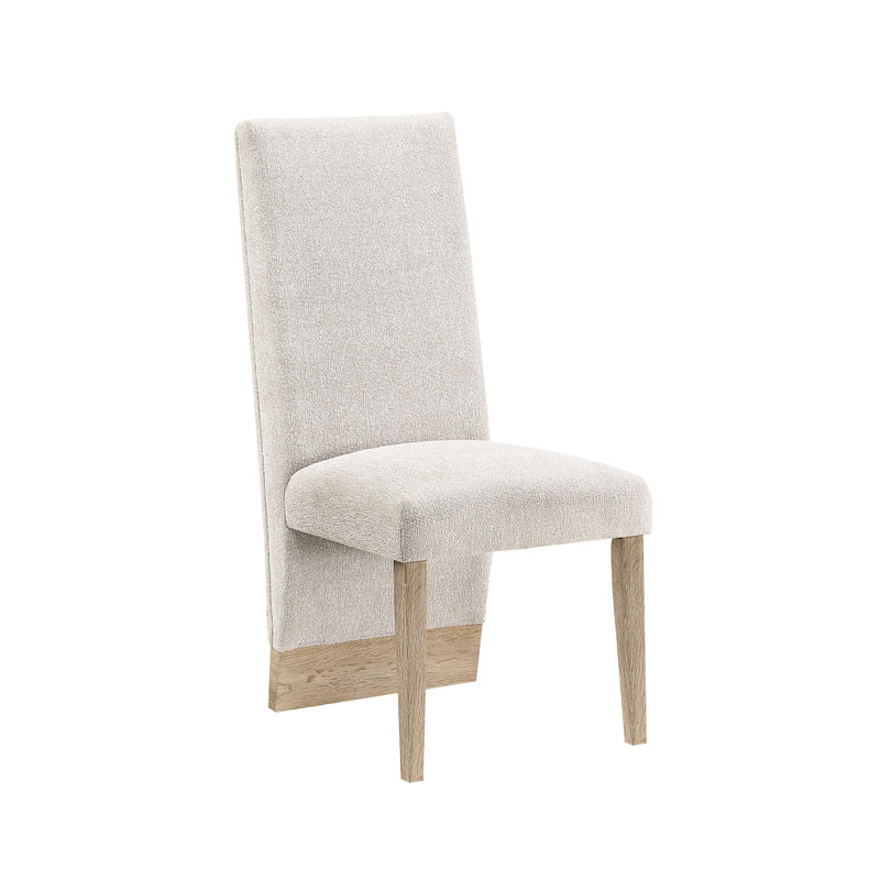 Table de salle à manger moderne en beige, finition faux marbre, 4 chaises rembourrées, base à double piédestal, forme rectangulaire, dossier solide, 4 sièges, siège en bois d'hévéa blanc avec plateau