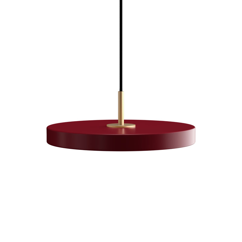 Suspension DEL Asteria Mini rouge rubis avec connecteur en laiton, Grenat