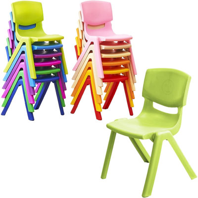 12Pcs Stackable Kids Plastic Chairs, 11" Seat Toddler Flexible Seating for Classroom Daycare Elementary School,Dark Color