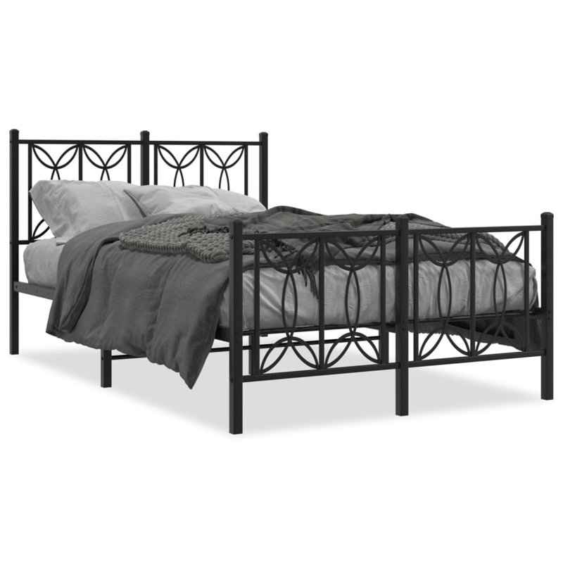 Antorio Metal Bed, Black, 75cm x 190cm