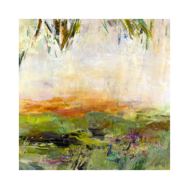 Meadow Sunset by Julian Spencer - Wrapped Canvas Painting, 93.98 cm H x 93.98 cm W x 1.91 cm D