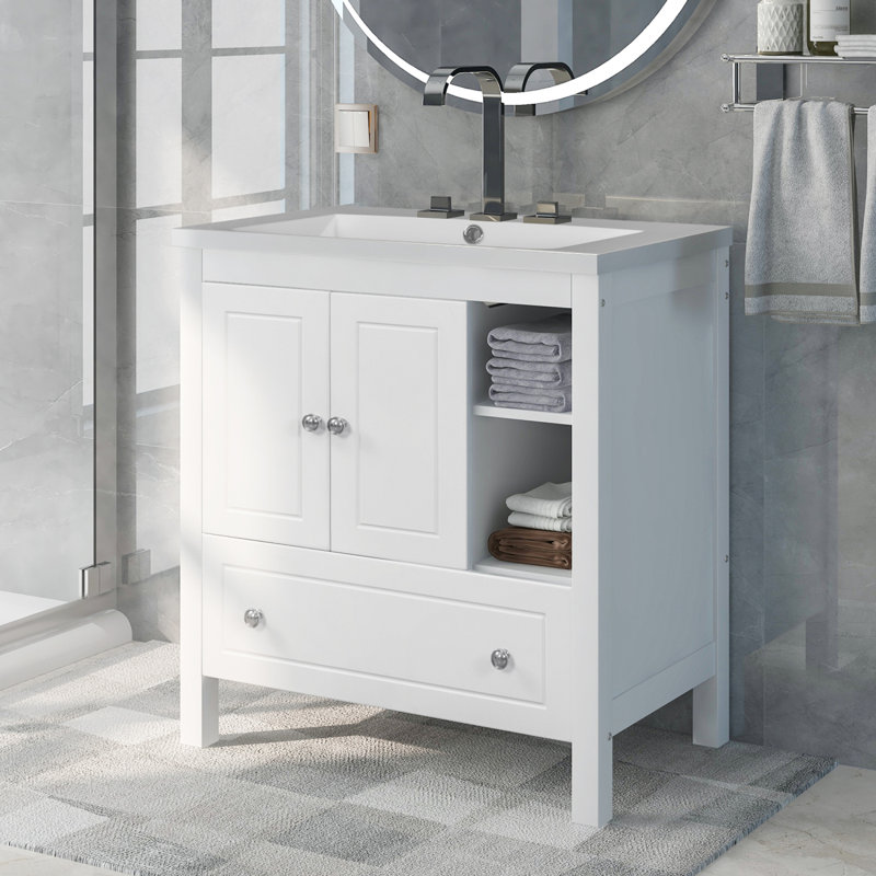 Meuble-lavabo 30 po avec meuble-lavabo et cadre en bois massif