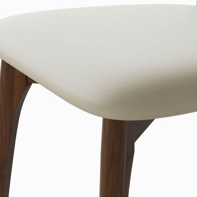 Modern Faux Leather Dining chair, Beige, Solid Wood legs, 2 Pieces,Not Assembled Need