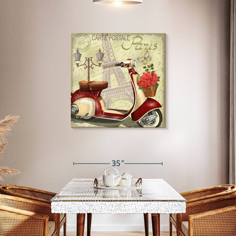 Mehar Red French Scooter, 36" H x 36" W