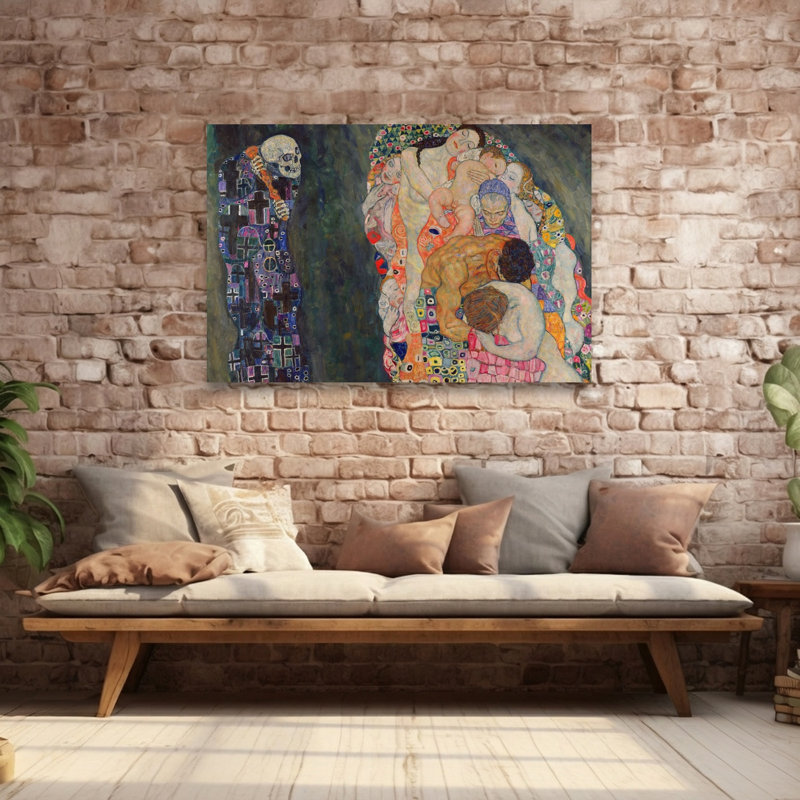 Mort et Vie, vers 1911. Estampe d'art mural contemporaine abstraite., H 40 po x l 60 po