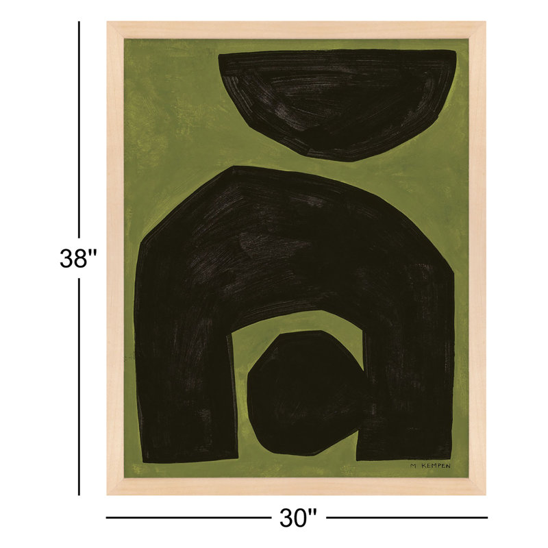 Module On Green 2 Painting by Michael Kempen, 38" H x 30" W x 1.25" D, Yellow
