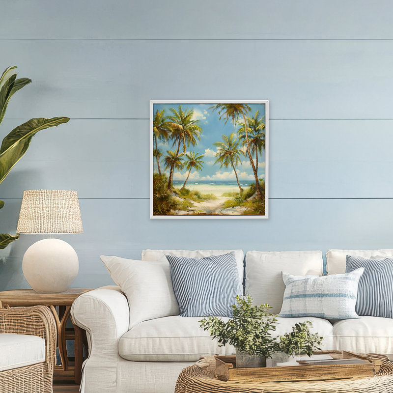 «Bright Palms Tropical Paradise», estampe numérique, design by Creative Studio, H 24 po x l 24 po