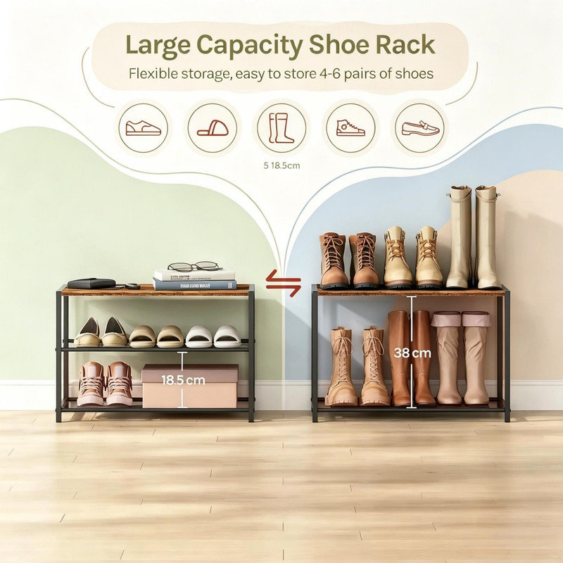 12 Pair Shoe Storage Bench
