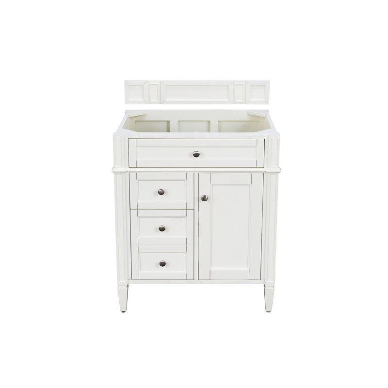 Brittany 30'' W Single Vanity, Bright White, Ethereal Noctis, 8" Widespread
