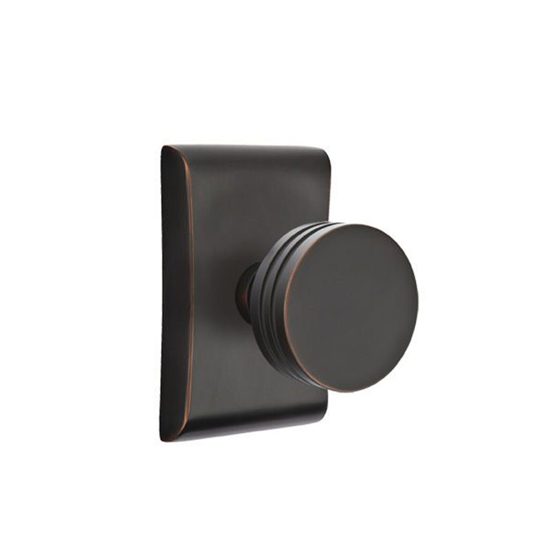 Emtek Dummy Knobset w/ Neos Rosette and Bern Knob, Oil Rubbed Bronze