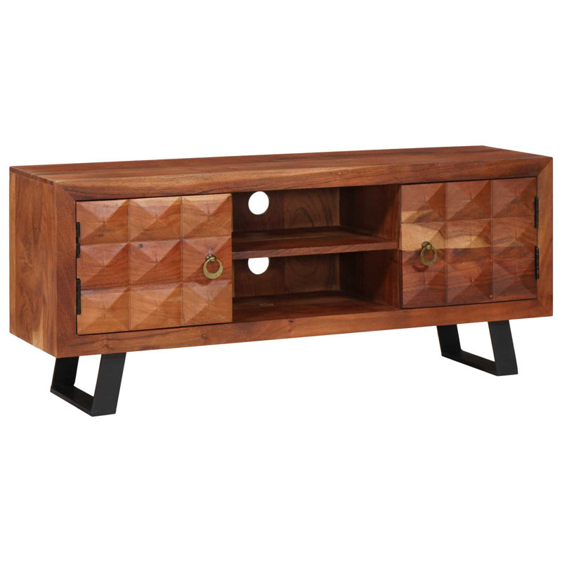 Unfinished TV Stand with Fireplace Included