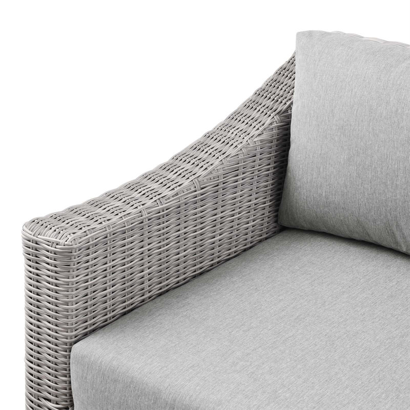 Modway Conway Outdoor Patio Wicker Rattan Left-Arm Chair, Gray