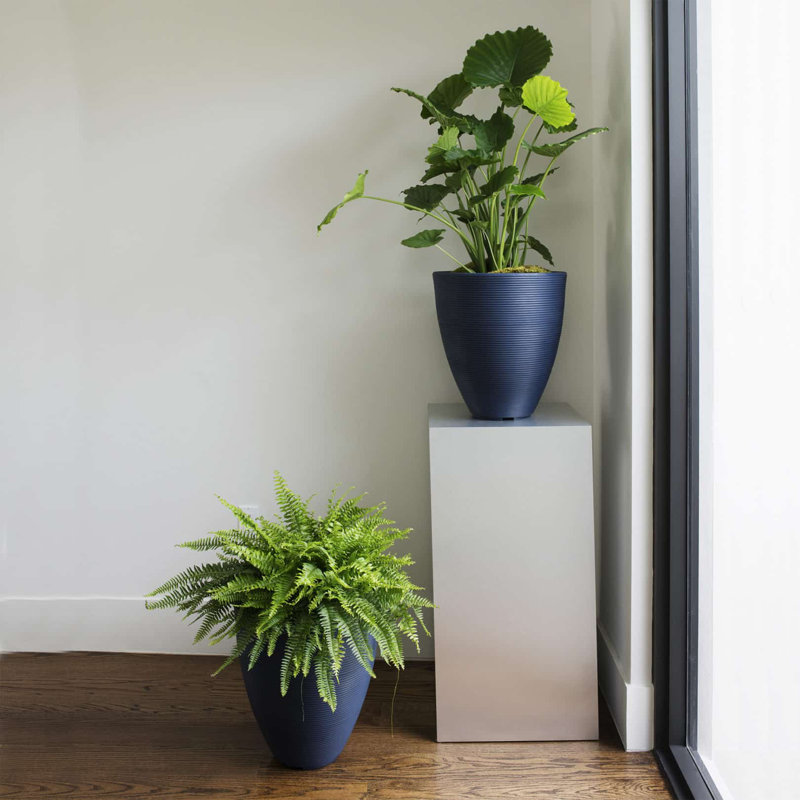 Delano Modern Tall Planter, Slate