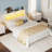  Metal Full Size Headboard With Storage, 60,000 Diy Color Of Led Lights, Head Board With Charging Station, Modern Freestanding Headboard Only, Easy Assembly, White-509900769-509900774