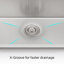 Évier de cuisine encastré à simple cuve en acier inoxydable 33 x 22 x 10 po-111739369