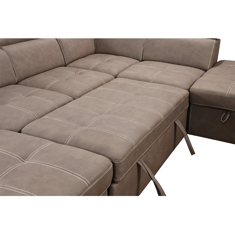 Canapé modulaire 3 pièces Autenberry, Similicuir brun
