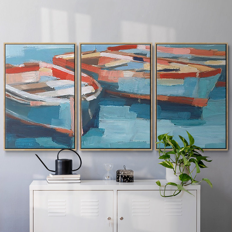 Primaire II, impression sur toile encadrée 3 pièces, Naturel, H 24 po x l 48 po x P 2 po