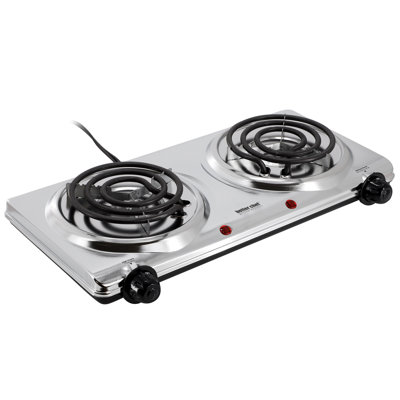 Better Chef 1500 Watt Dual Element Electric Countertop Range in Silver