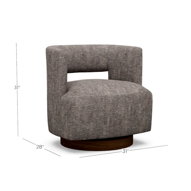 Crystle Swivel Barrel Chair, 8240-99, Walnut
