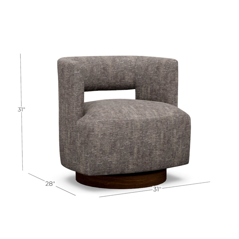 Crystle Swivel Barrel Chair, 8240-70, Walnut